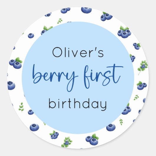 ブルーベリー1stバースデーベリーファースト ラウンドシール (正面)