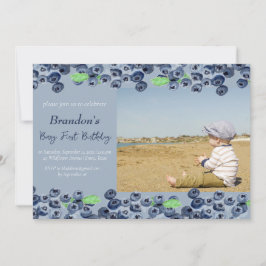 ブルーベリー1stベリーファースト誕生日フォトフルーツ 招待状