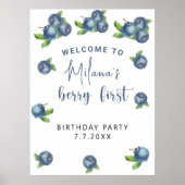 ブルーベリー1st誕生日パーティー |最初のベリー ポスター (正面)