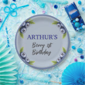 ブルーベリー1st誕生日男の赤ちゃん最初 ペーパープレート (パーティー)