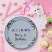 ブルーベリー1st誕生日男の赤ちゃん最初 ペーパープレート (パーティー)