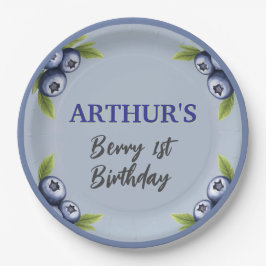 ブルーベリー1st誕生日男の赤ちゃん最初 ペーパープレート