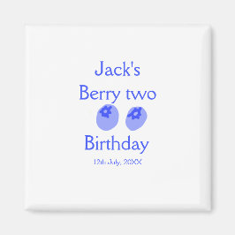 ブルーベリー2歳の誕生日 名前と日付を追加 お子様用 マグネット