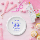 ブルーベリー2歳の誕生日 名前 日付 キッズ ペーパープレート (パーティー)