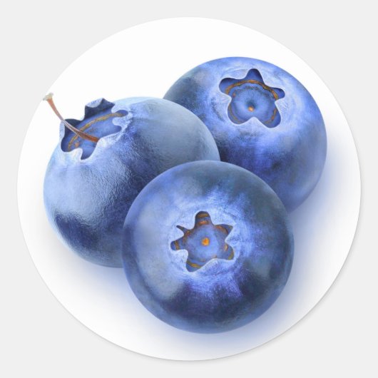 ブルーベリー3個 ラウンドシール (正面)