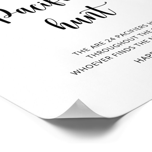 ブルーベリー – おしゃぶり狩りベビーシャワーゲーム ポスター (角)