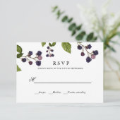 ブルーベリー |の結婚応答RSVP 出欠カード (スタンド正面)