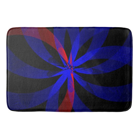 ブルーベリー カラー センター ジオメトリック アクセント バス マット (正面)