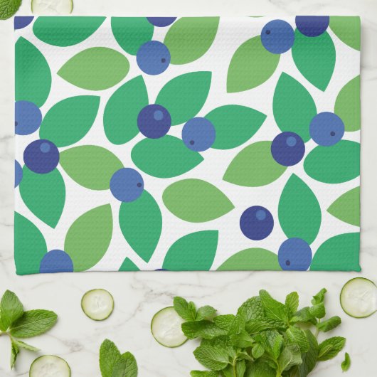 ブルーベリー。 キッチンタオル (折り畳み)