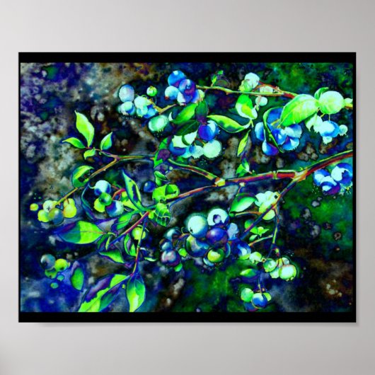 ブルーベリー – グリーン色相 ポスター (正面)