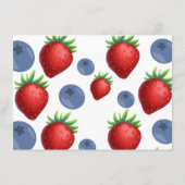 ブルーベリー&ストロベリーガール誕生日招待状 エンクロージャーカード (裏面)