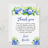 ブルーベリー フラワーバースデー サンキューカード (正面)