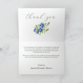 ブルーベリー ブルーの野生の花 フューゴールド箔フレーム サンキューカード (内部)