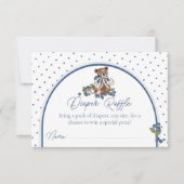 ブルーベリー ベア ベイビー ボーイ シャワー おむつくじ 招待状 (正面)