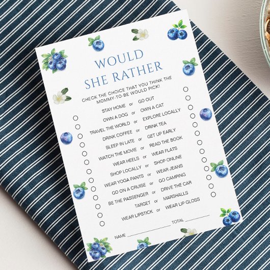 ブルーベリー ベビーシャワー ワードゲーム カード