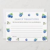 ブルーベリー ベビーシャワー 家族の伝統 ゲームカード 招待状 (正面)