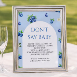 ブルーベリー ベビーシャワー Don't Say Baby ゲーム  ポスター