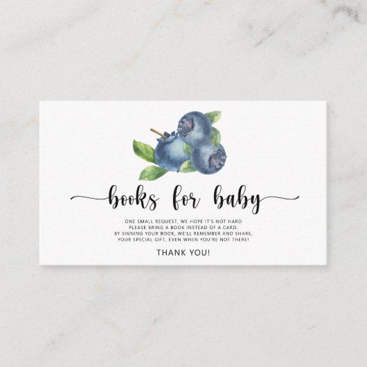 ブルーベリー – ベビーチケット用の本 エンクロージャーカード (正面)