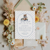 ブルーベリー ベリー スウィート ダスティー ブルー ボーイ ベイビー シャワー 招待状