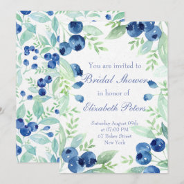 ブルーベリー ミッドサマー ラスティック ベリー ブライダル シャワー 招待状