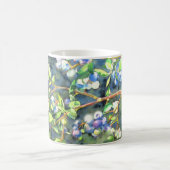 ブルーベリー、ロマンチックなフルーツウォーター絵画カラー コーヒーマグカップ (中央)