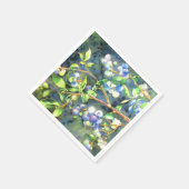 ブルーベリー、ロマンチックなフルーツウォーター絵画カラー スタンダードカクテルナプキン (角)