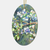 ブルーベリー、ロマンチックなフルーツウォーター絵画カラー セラミックオーナメント (左)