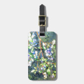 ブルーベリー、ロマンチックなフルーツウォーター絵画カラー ラゲッジタグ (正面縦)