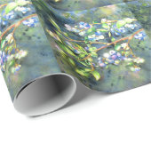 ブルーベリー、ロマンチックなフルーツウォーター絵画カラー ラッピングペーパー (ロールコーナー)