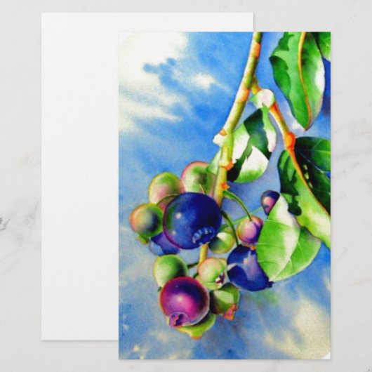 ブルーベリー 便箋 (正面/裏面)