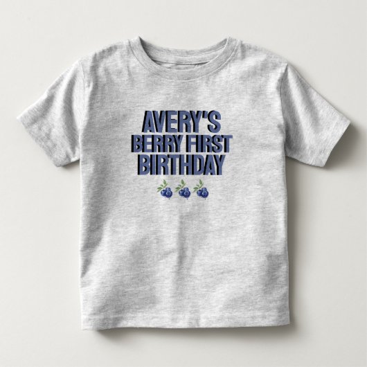 ブルーベリー 初めての娘 1歳の誕生日  トドラーTシャツ (正面)