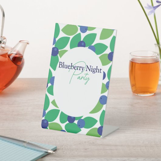 ブルーベリー。 台座サイン (インサイチュ)