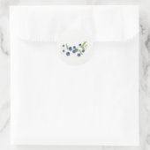 ブルーベリー 果物 キッチン 水彩画 ラスティック シック ラウンドシール (バッグ)