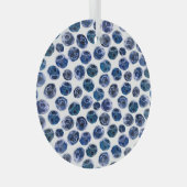 ブルーベリー：水の色のパタ図解入りの、写真付きのーン。 ガラスオーナメント (正面右)