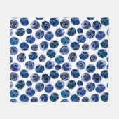 ブルーベリー:水の色のパタ図解入りの、写真付きのーン。 フリースブランケット (正面(横))