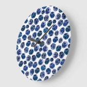 ブルーベリー:水の色のパタ図解入りの、写真付きのーン。 ラージ壁時計 (傾斜)