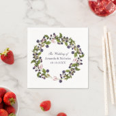 ブルーベリー |秋結婚リースパーソナライズされた スタンダードカクテルナプキン (インサイチュ)