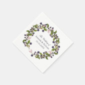 ブルーベリー |秋結婚リースパーソナライズされた スタンダードカクテルナプキン (角)