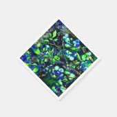 ブルーベリー – 緑 スタンダードカクテルナプキン (角)