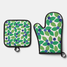 ブルーベリー。 鍋つかみ&鍋敷きセット