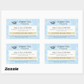 ブルーベリー – Loose Leaf Tea Label 長方形シール (シート)