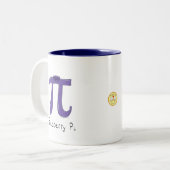 ブルーベリーPiのかわいい数学Pi日のコーヒー・マグ ツートーンマグカップ (正面左)