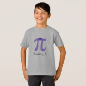 ブルーベリーPiのかわいい数学Pi日の子供の男の子のTシャツ Tシャツ (正面フル)