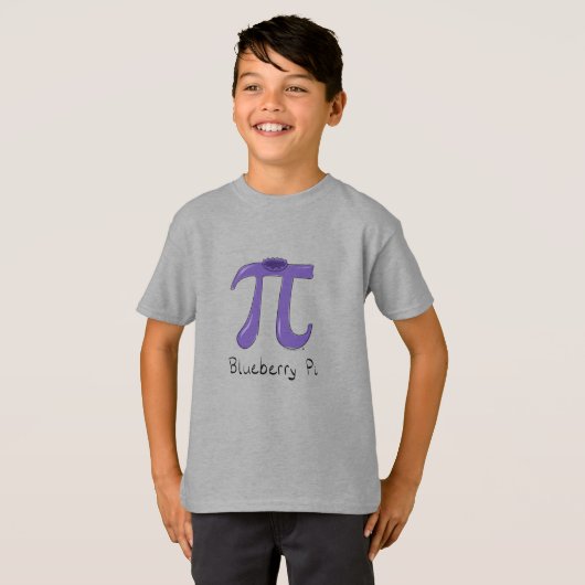 ブルーベリーPiのかわいい数学Pi日の子供の男の子のTシャツ Tシャツ (正面フル)