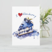 ブルーベリーTシャツ、ブルーベリーケーキ水彩大好き 案内状 (スタンド正面)