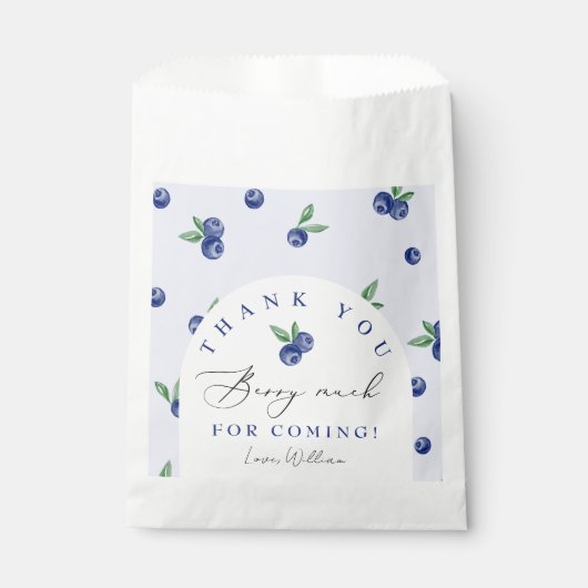 ブルーベリ感謝していーズベリー多くのサンキューカード フェイバーバッグ (正面)