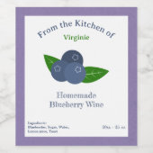 ブルーベリ素朴ーボトルラベルシール ワインラベル (シングルラベル)