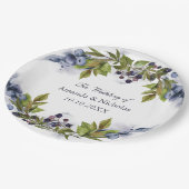 ブルーベリ結婚ーパーソナライズされたズ ペーパープレート (アングル)