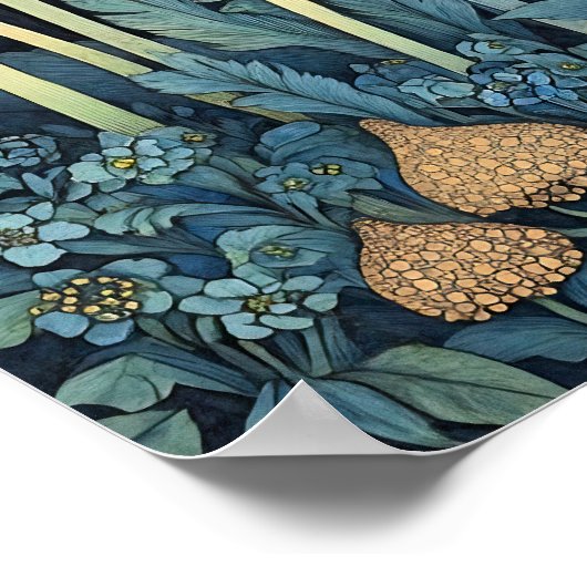 ブルーベルお洒落ズ絵を描アートプリント ポスター (角)