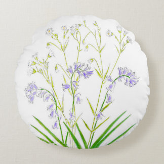 ブルーベルとスティッチウォット綿のクッションスロー ラウンドクッション